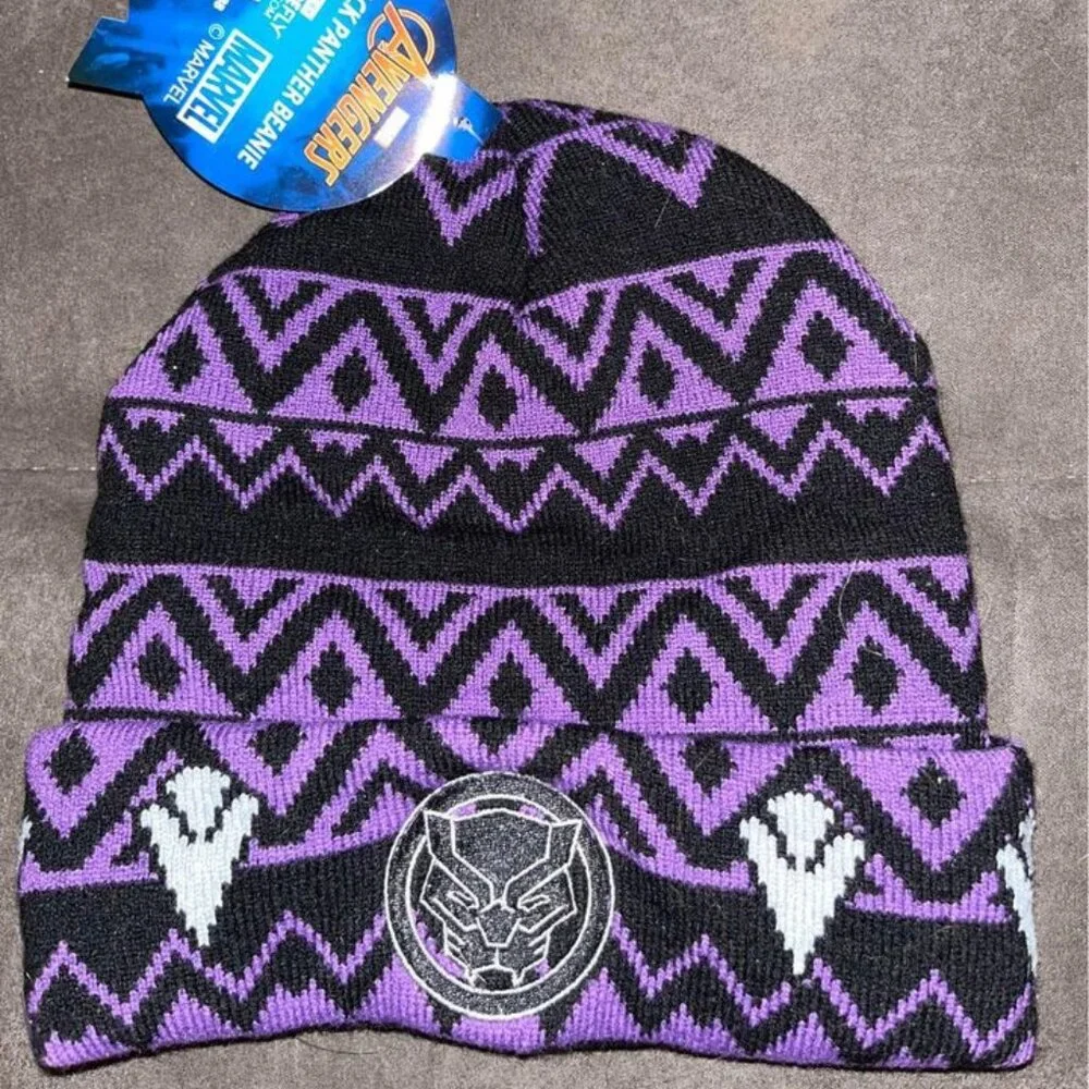 Marvel Avengers Black Panther Beanie Winter Hat, NEW!